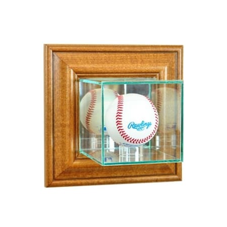 Perfect Cases WMBS-W Wall Mounted Baseball Display Case; Walnut